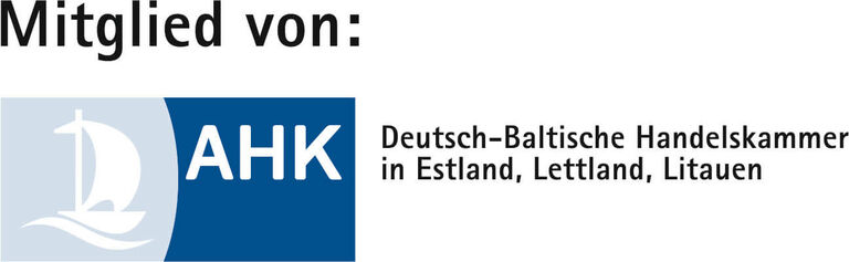 Logo der deutsch-baltischen Handelskammer mit Aufschrift "Mitglied"